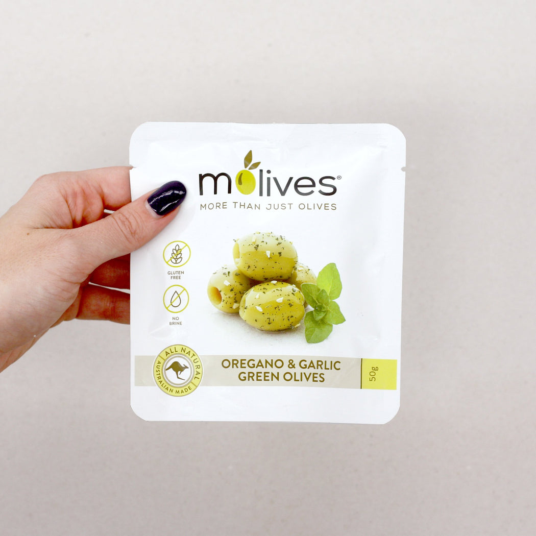 Molives - Oregano & Garlic Green Olives - 7 Pack